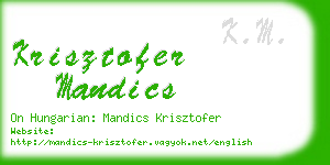 krisztofer mandics business card
